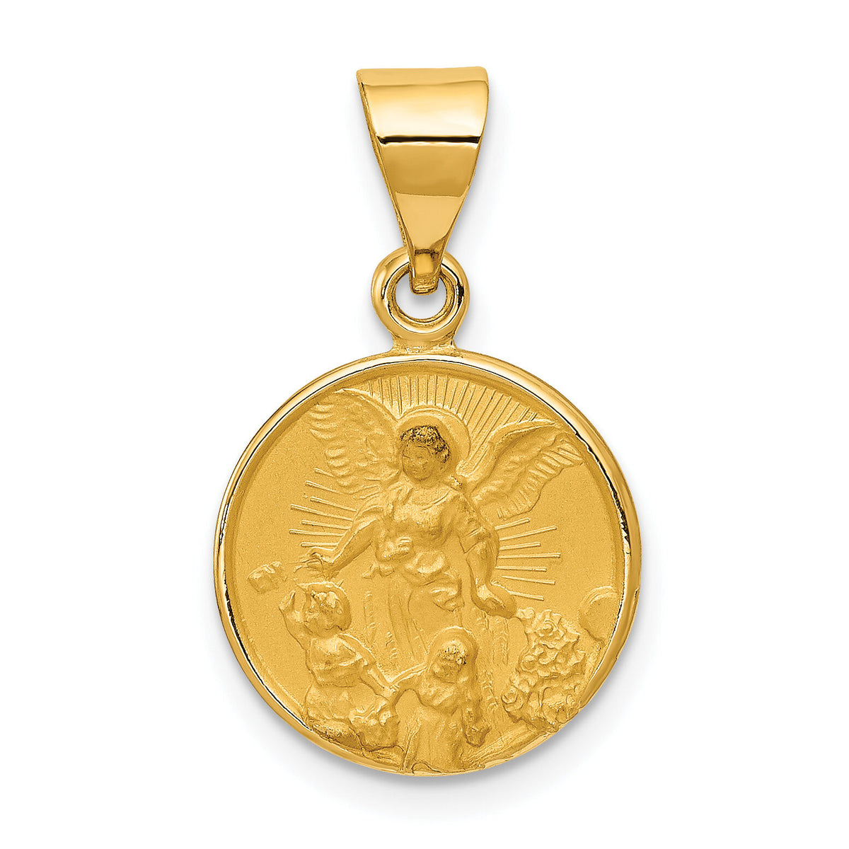 18k Guardian Angel Medal Pendant-18XR23