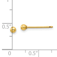 Inverness 14k Polished 3mm Ball Long Post Earrings-1E-LP