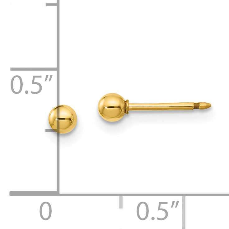 Inverness 14k Polished 3mm Ball Short Post Earrings-1E-SP