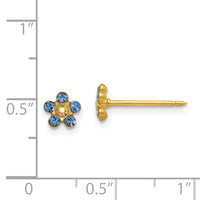 Inverness 14k Blue/Aurora Borealis Crystal Flower Earrings-222E
