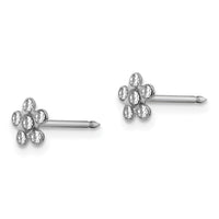 Inverness 14k White Gold Clear Crystal Flower Earrings-230E