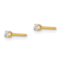 Inverness 14k 2mm CZ Earrings-23E