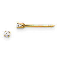 Inverness 14k 2mm CZ Earrings-23E