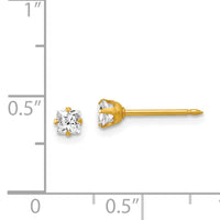Inverness 18k 3mm Square CZ Earrings-251E