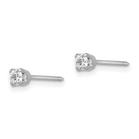 Inverness 18k White 3mm CZ Earrings-257E
