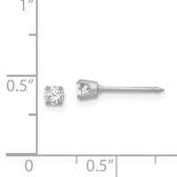 Inverness 18k White 3mm CZ Earrings-257E