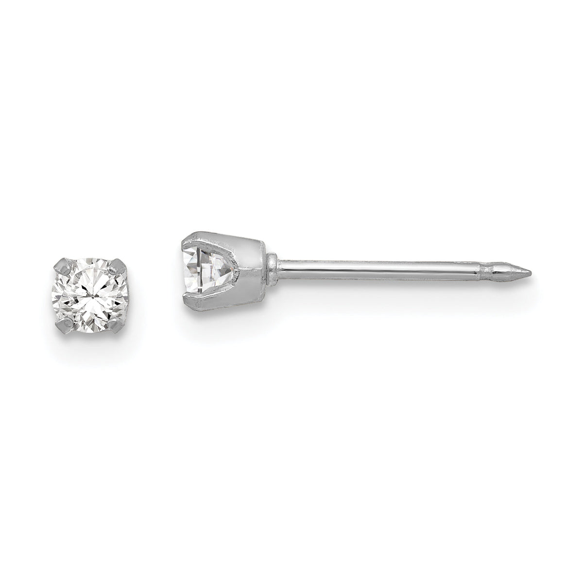 Inverness 18k White 3mm CZ Earrings-257E