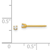Inverness 18k 2mm CZ Post Earrings-258E