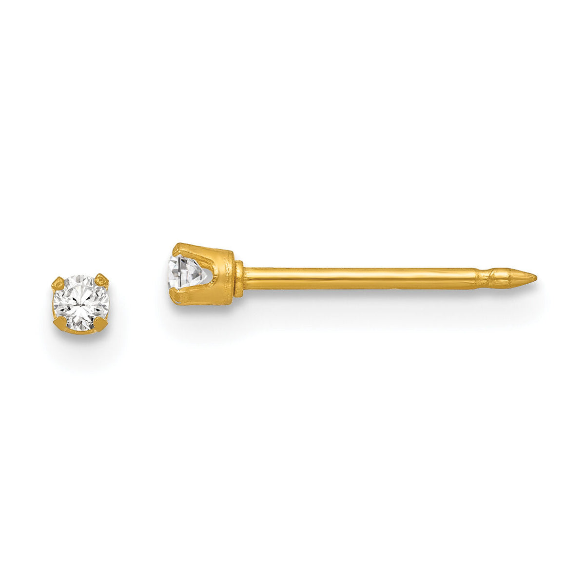 Inverness 18k 2mm CZ Post Earrings-258E