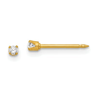 Inverness 18k 2mm CZ Post Earrings-258E