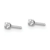 Inverness 18k White Gold 2mm CZ Earrings-259E