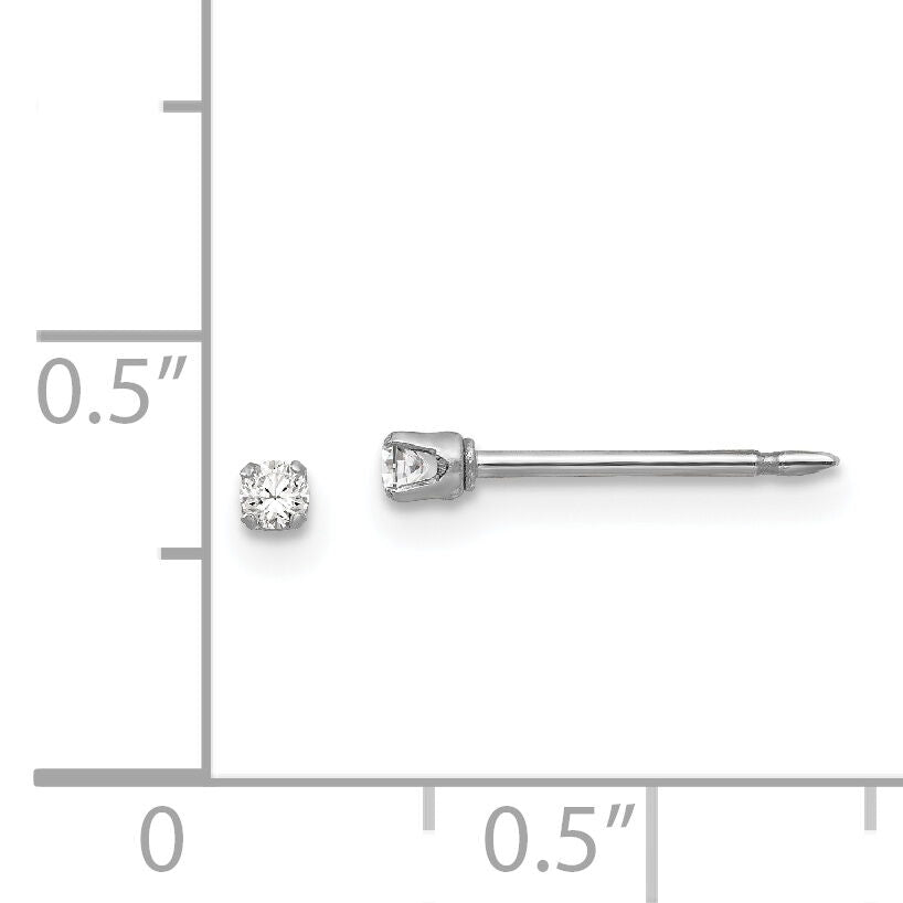 Inverness 18k White Gold 2mm CZ Earrings-259E