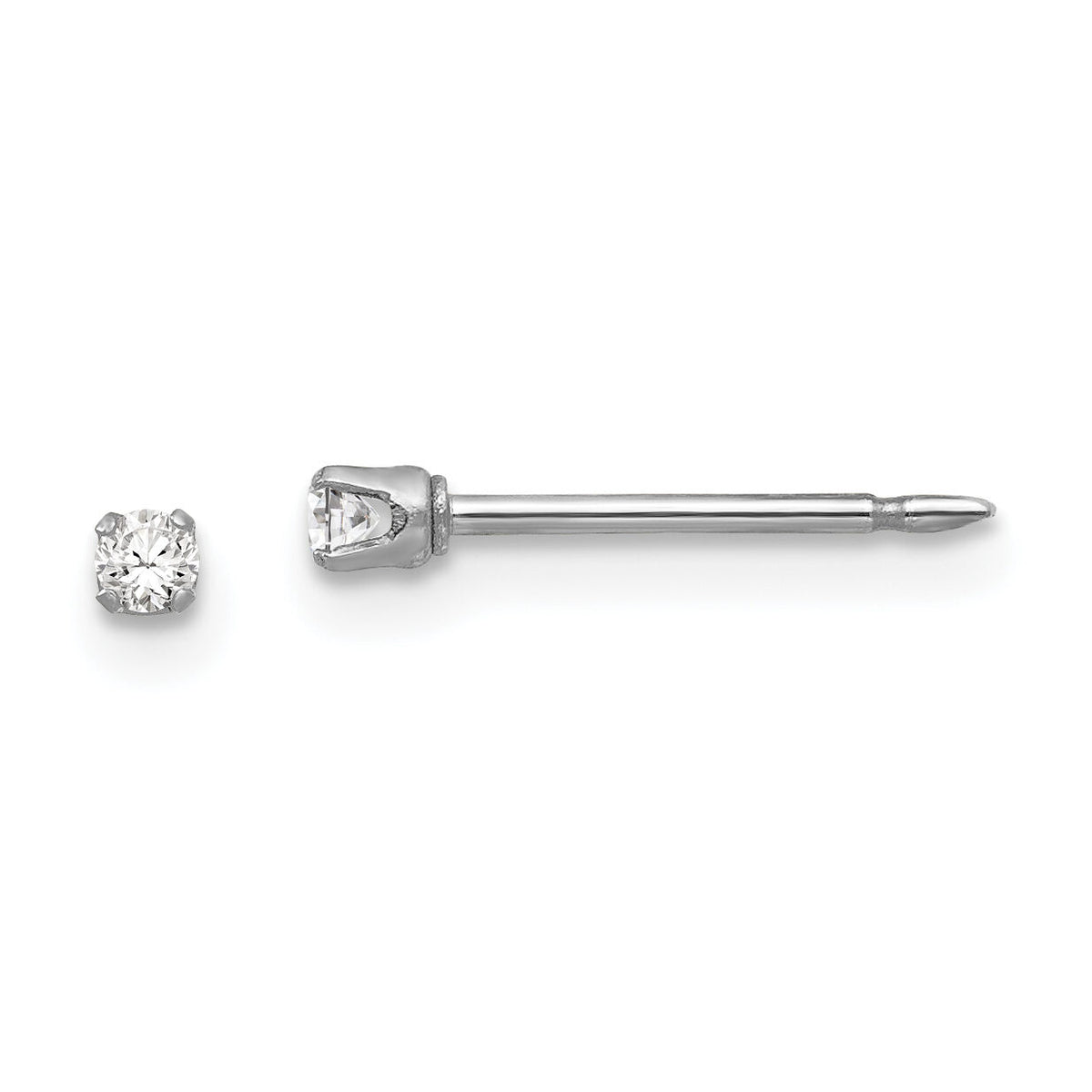 Inverness 18k White Gold 2mm CZ Earrings-259E
