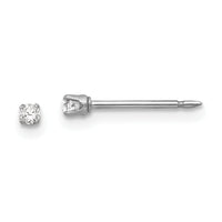 Inverness 18k White Gold 2mm CZ Earrings-259E