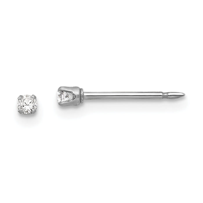 Inverness 18k White Gold 2mm CZ Earrings-259E