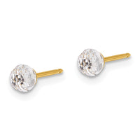 Inverness 14K Polished 4mm Crystal Faceted Ball Post Earrings-302E