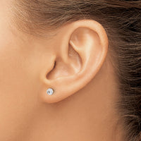 Inverness 14K Polished 4mm Crystal Faceted Ball Post Earrings-302E