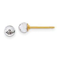 Inverness 14K Polished 4mm Crystal Faceted Ball Post Earrings-302E