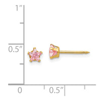 Inverness 14k 4mm Pink Star CZ Earrings-473E