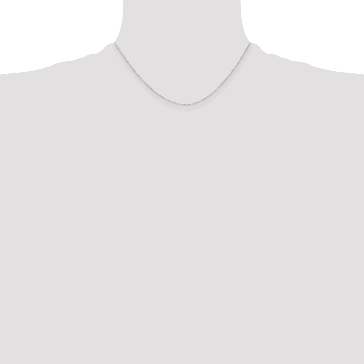 14k White Gold .4 mm Carded Cable Rope Chain-4RW-16