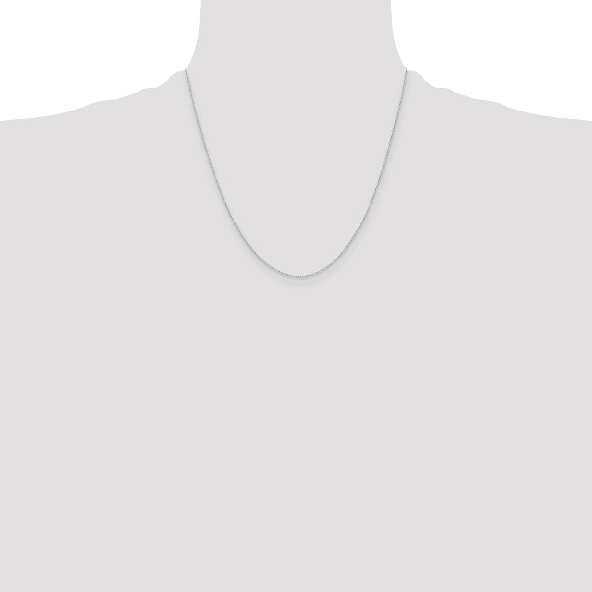 14k White Gold .4 mm Carded Cable Rope Chain-4RW-20