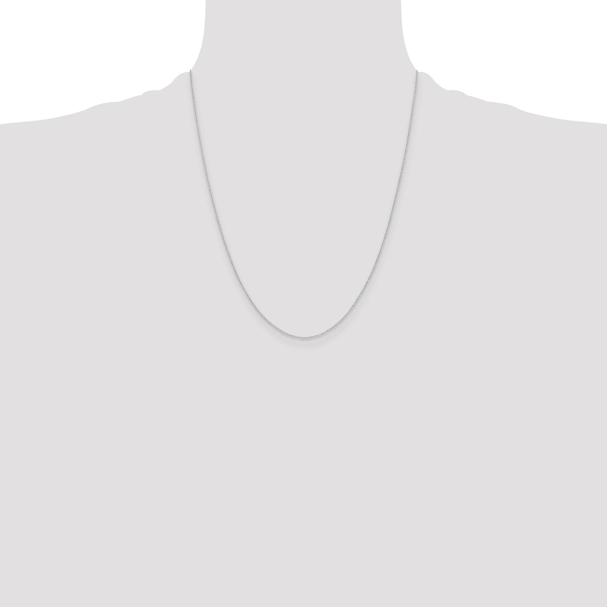 14k White Gold .4 mm Carded Cable Rope Chain-4RW-22