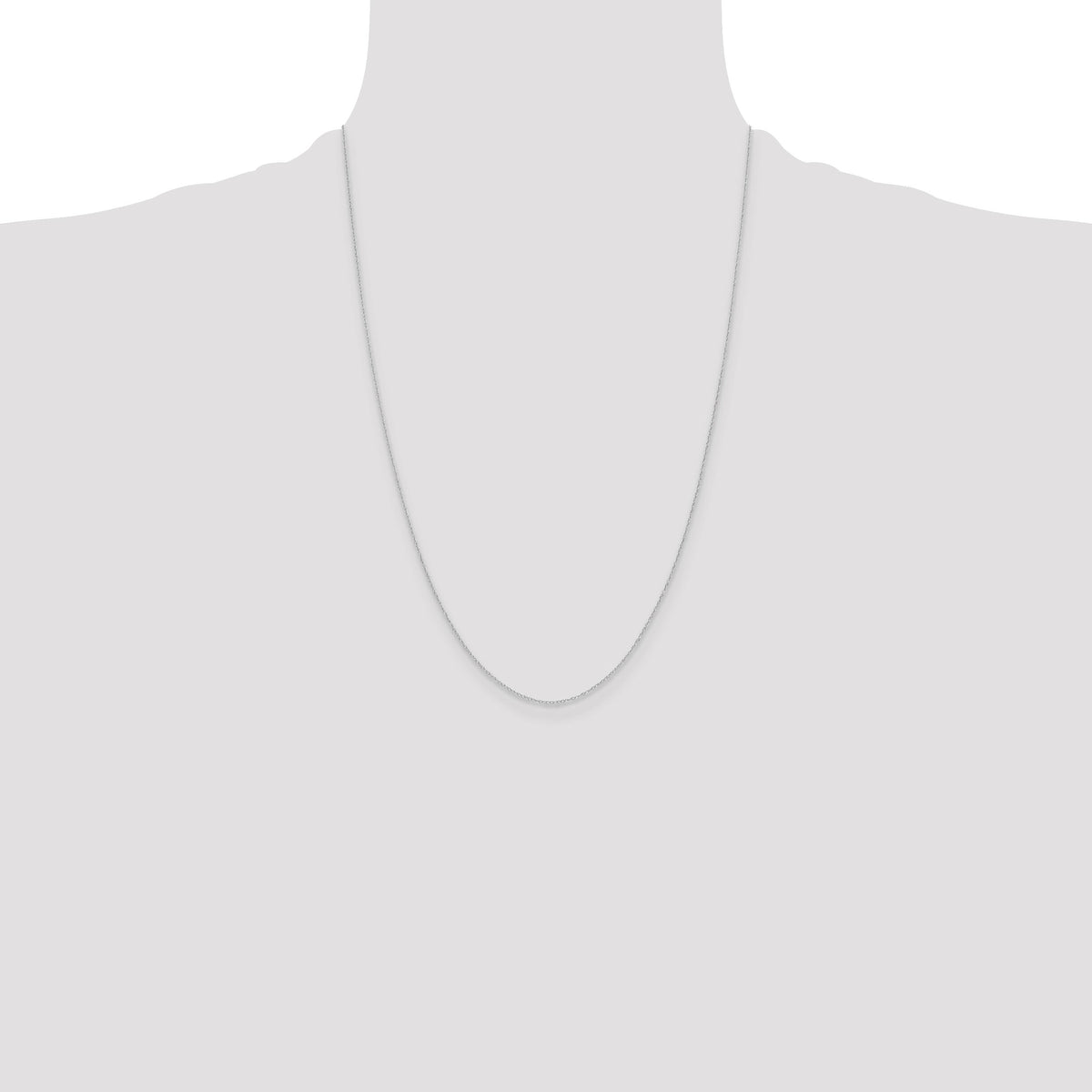 14k White Gold .4 mm Carded Cable Rope Chain-4RW-24