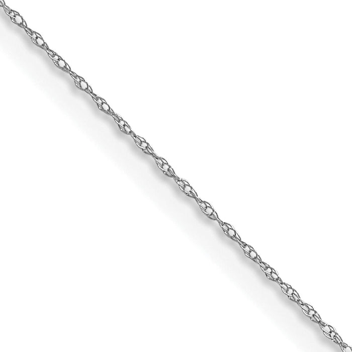 14k White Gold .4 mm Carded Cable Rope Chain-4RW-24