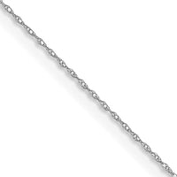 14k White Gold .4 mm Carded Cable Rope Chain-4RW-22