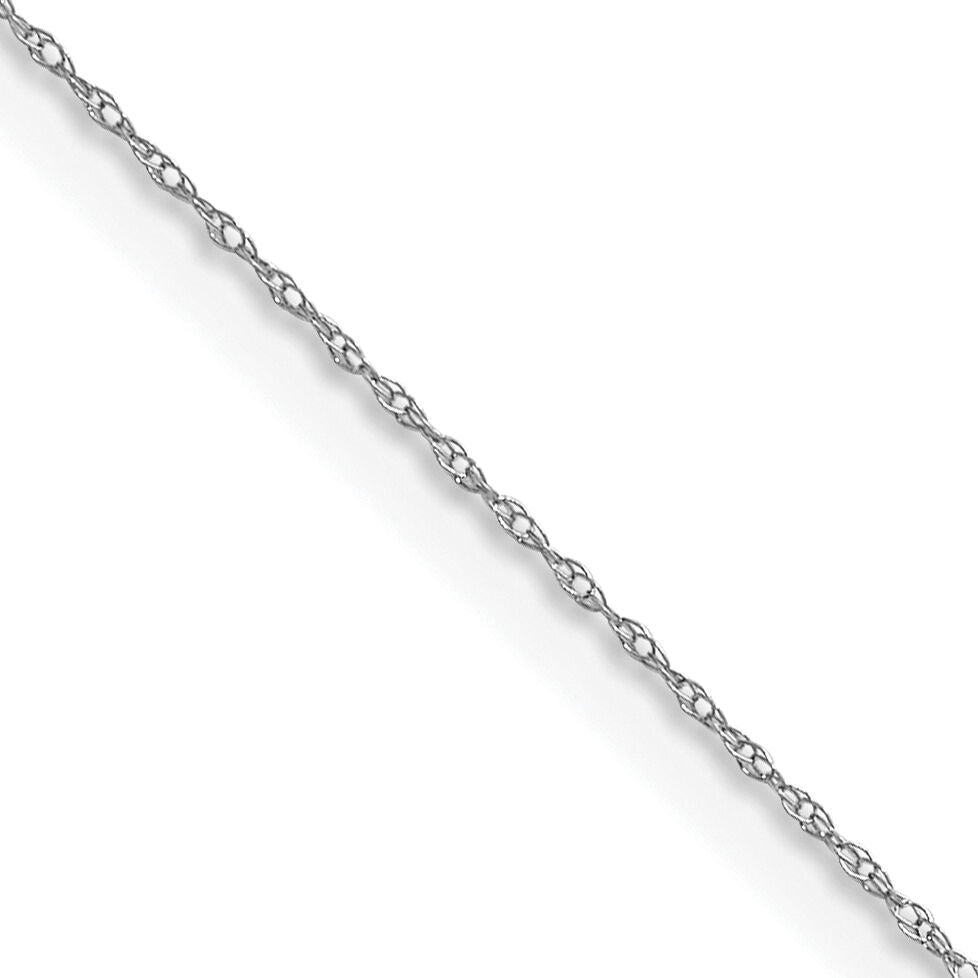 14k White Gold .4 mm Carded Cable Rope Chain-4RW-16