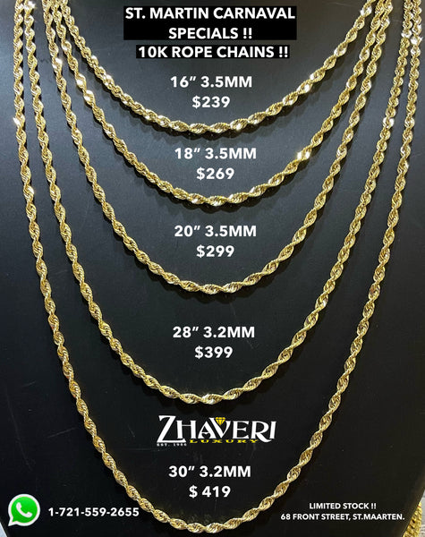 ST. MARTIN CARNIVAL SPECIALS!! 10K ROPE CHAINS!!