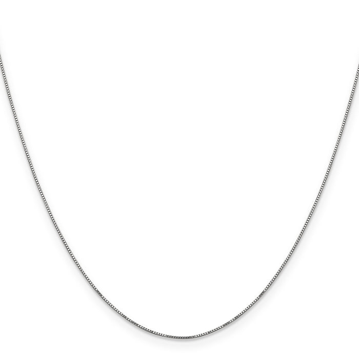 14k White Gold Carded .5mm Box Chain-5BW-16