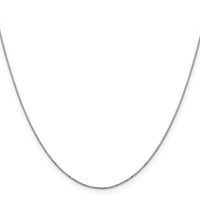 14k White Gold Carded .5mm Box Chain-5BW-18