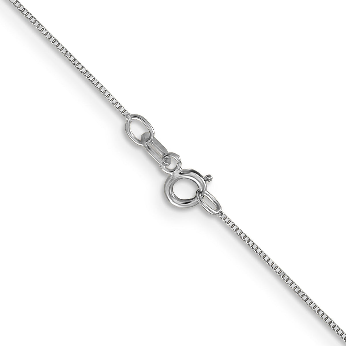 14k White Gold Carded .5mm Box Chain-5BW-16