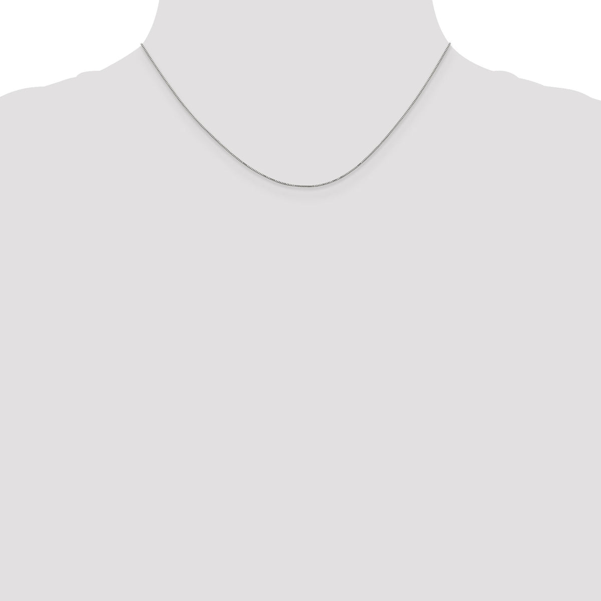 14k White Gold Carded .5mm Box Chain-5BW-16