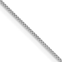 14k White Gold Carded .5mm Box Chain-5BW-20