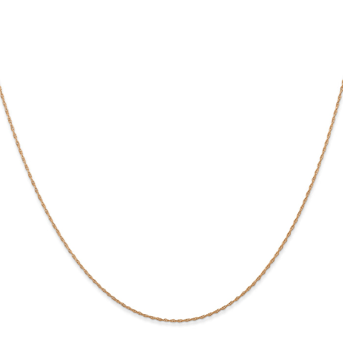 14k  Rose Gold .5 mm Carded Cable Rope Chain-5RR-24
