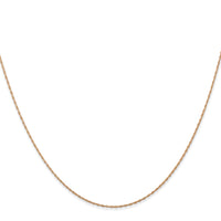 14k  Rose Gold .5 mm Carded Cable Rope Chain-5RR-13