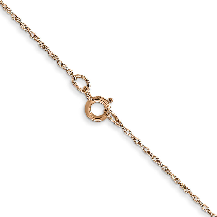 14k  Rose Gold .5 mm Carded Cable Rope Chain-5RR-18