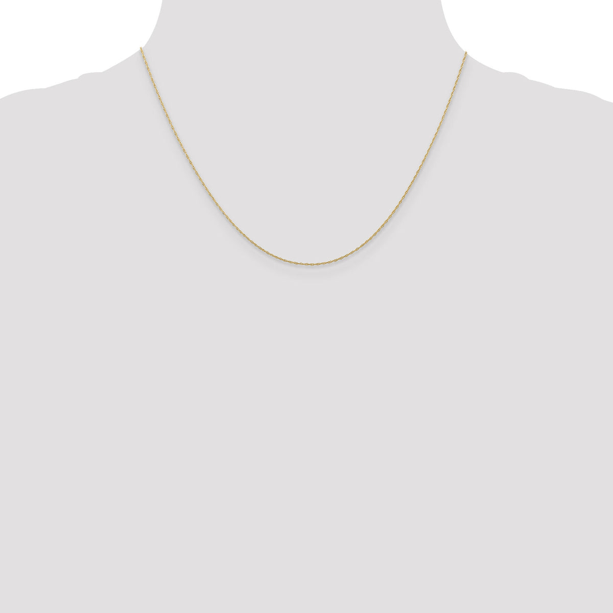 14k  Rose Gold .5 mm Carded Cable Rope Chain-5RR-18