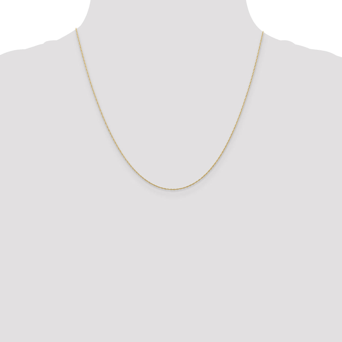 14k  Rose Gold .5 mm Carded Cable Rope Chain-5RR-20