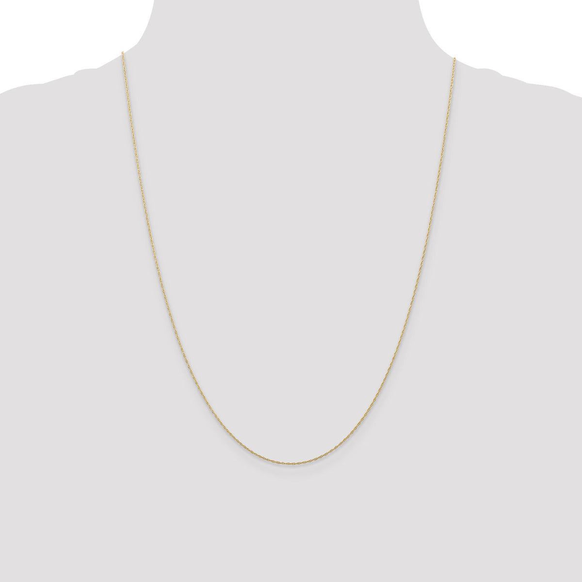 14k  Rose Gold .5 mm Carded Cable Rope Chain-5RR-24