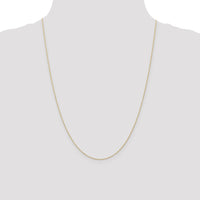 14k  Rose Gold .5 mm Carded Cable Rope Chain-5RR-24