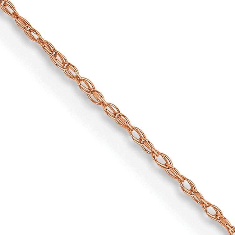 14k  Rose Gold .5 mm Carded Cable Rope Chain-5RR-13