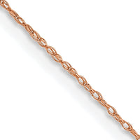 14k  Rose Gold .5 mm Carded Cable Rope Chain-5RR-13