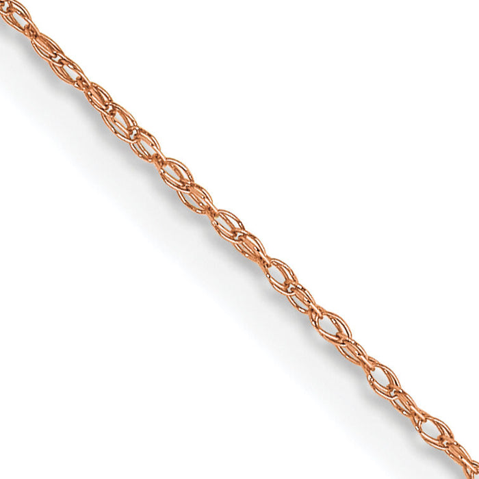 14k  Rose Gold .5 mm Carded Cable Rope Chain-5RR-13