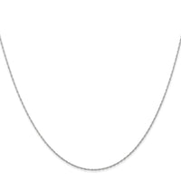 14k White Gold .5 mm Carded Cable Rope Chain-5RW-22