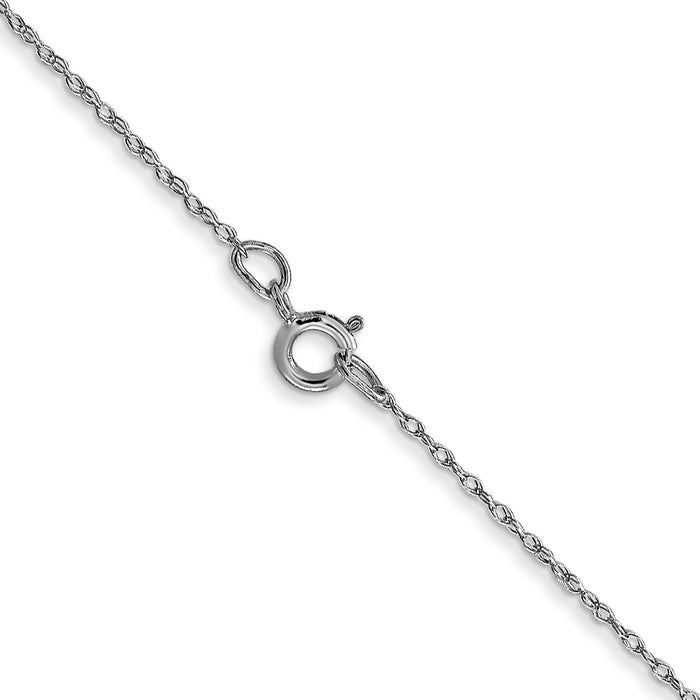 14k White Gold .5 mm Carded Cable Rope Chain-5RW-20
