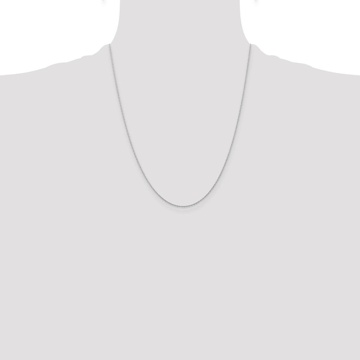 14k White Gold .5 mm Carded Cable Rope Chain-5RW-22