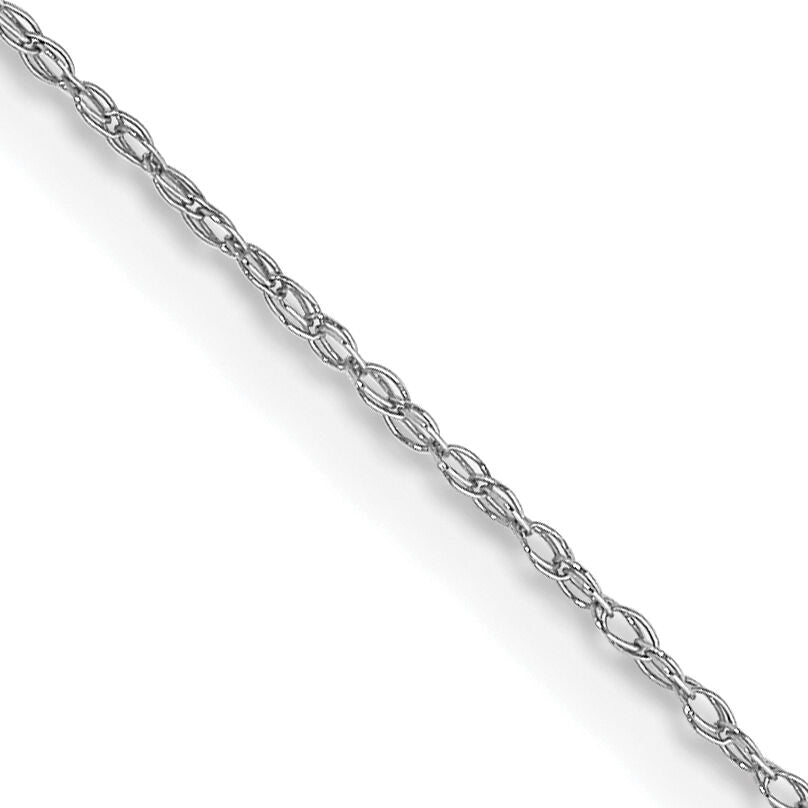 14k White Gold .5 mm (CARDED) Cable Rope Chain-5RW-13